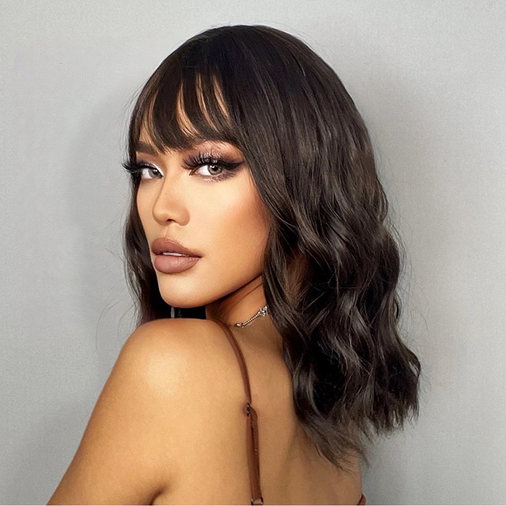 12 Inches Wave Short Bob Hair Black Women Wig - Picture 4 of 5